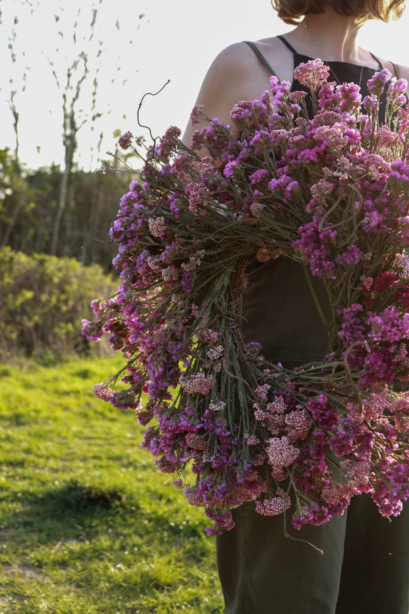 Dried Flower Wreath - Pinks