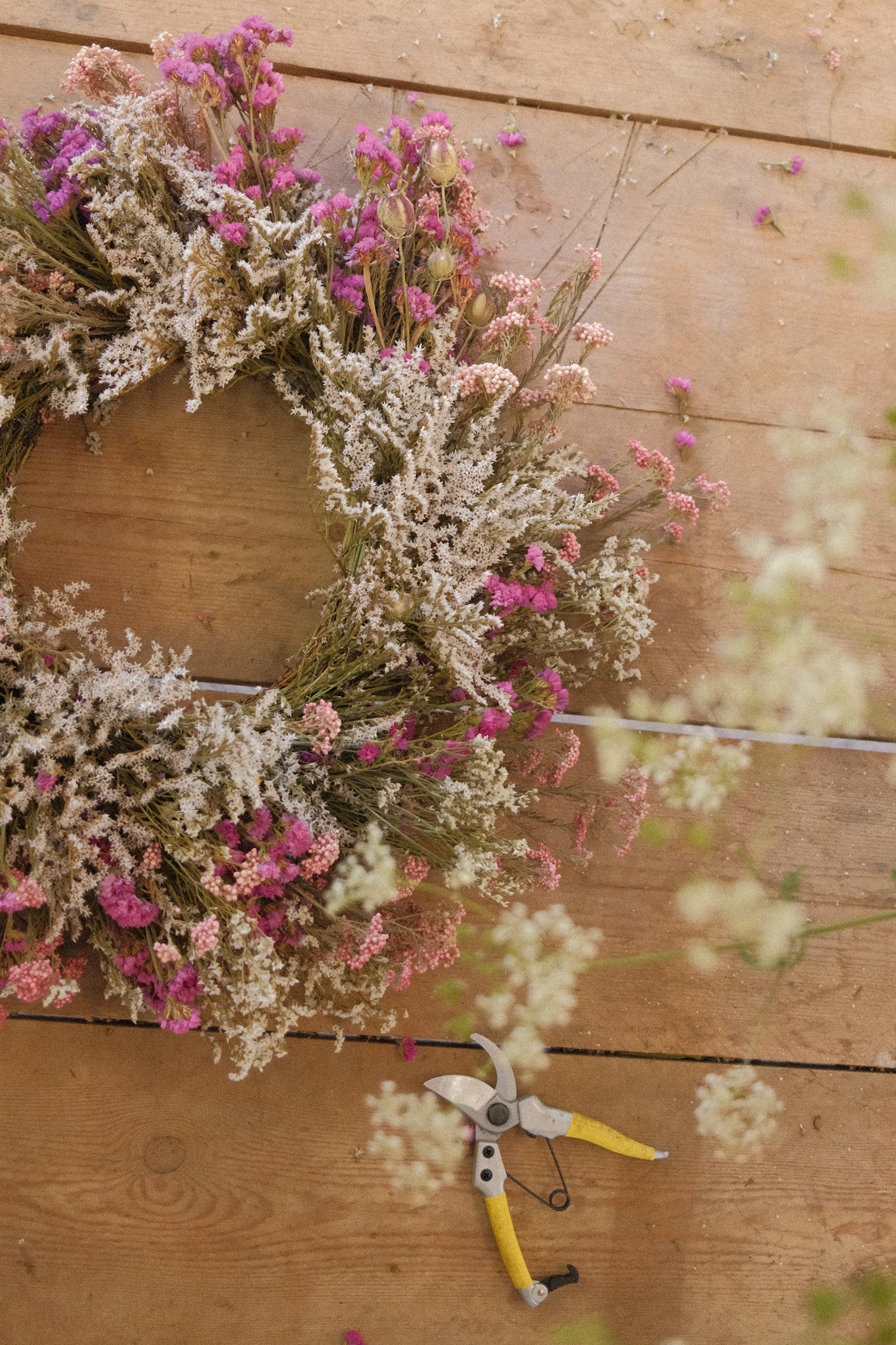 Dried Flower Wreath - Pinks